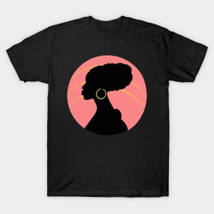 Big Curly Afro Natural Hair Black Woman T-Shirt